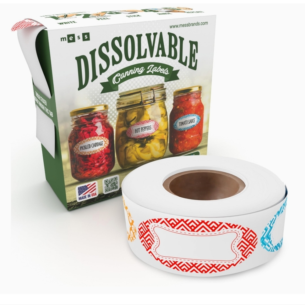 MESS Dissolvable Canning Labels for Jars - - 1x2.25 in. 150 Labels 🏷 - Picture 2 of 12